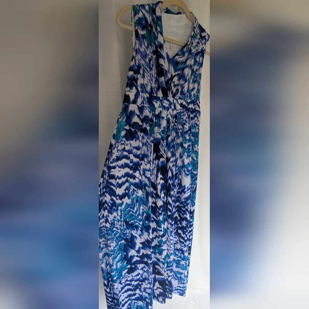 Chico's Blue and White Patterned Dress - Picture 3 of 15
